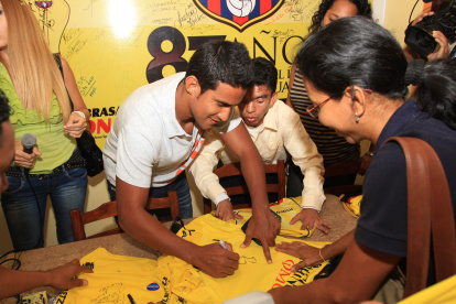 José Amaya, en su despedida de Barcelona cuando fue jugador del Ídolo.