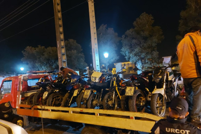 Las motos fueron retenidas esta madrugada en el sector.