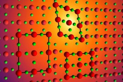 Paso de las ondas sonoras por la red cristalina del rutenato de estroncio durante una espectroscopía de ultrasonido.