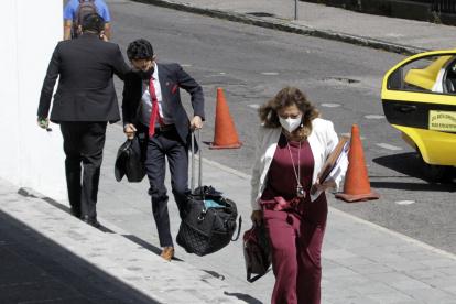 Defensa. La exjueza nacional Gladys Terán defiende a Marco Rodas, excoordinador Jurídico de Senagua.