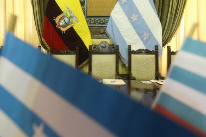 El sillón de Olmedo es el lugar que toma Viteri en las sesiones, que por la pandemia son virtuales.