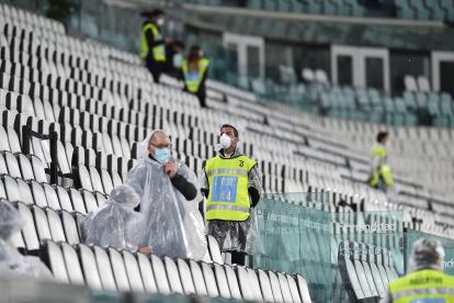 La logística estaba lista para el encuentro de la Liga italiana, que finalmente no se jugó.