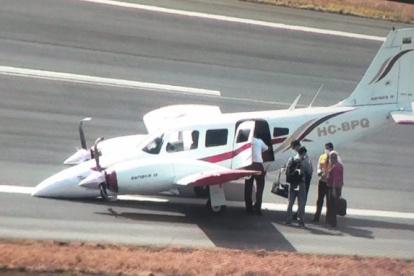 La avioneta que en esta tarde de martes 6 de octubre tuvo un percance.