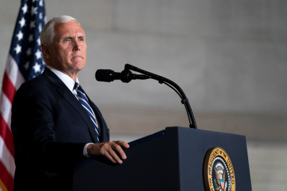 Mike Pence durante una conferencia de prensa en la Casa Blanca en Washington (EE. UU).