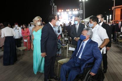 El presidente Lenin Moreno junto con el exalcalde Jaime Nebot, y la alcaldesa Cynthia Viteri.