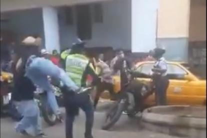 Agresión. El hecho se produjo la tarde de este sábado 10 de octubre.