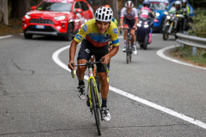 Jonathan Caicedo afirmó que se siente fuerte de cara a las dos semanas que faltan en la Corsa Rosa.