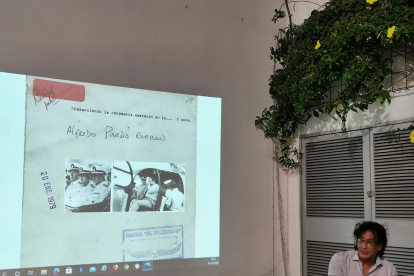 Amaury Martínez, durante la presentación de su participación en el proyecto.