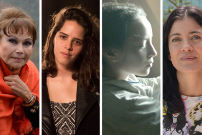 Toty Rodríguez, Ana Cristina Barragán, escena de la película Alba y Mónica Mancero.