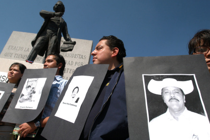 Una protesta pacífica en México por periodistas asesinados.