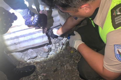 Agentes hallaron un arma de fuego escondida en la casa de uno de los sospechosos.