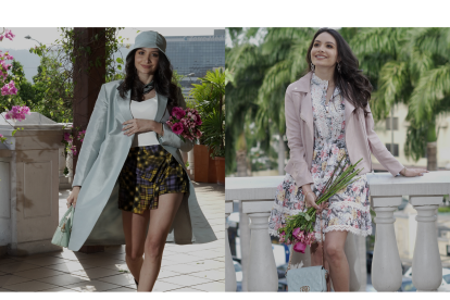 Los vestidos con silueta en A destacan en la mayoría de sus vestuarios.