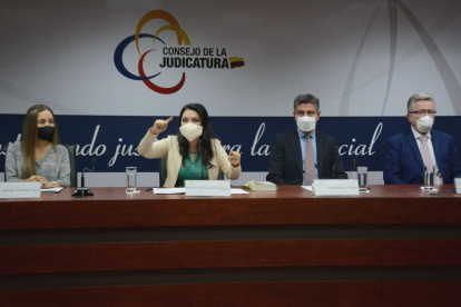 Autoridades. Miembros del Consejo de la Judicatura que llevan adelante el concurso para elegir a 16 jueces.