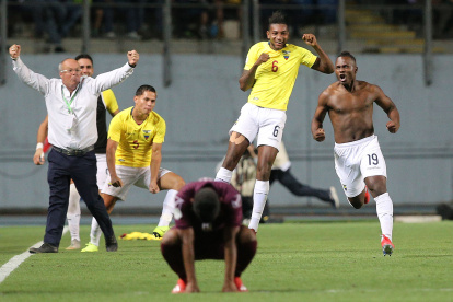Segura (d) fue el autor de uno de los goles más destacados de la selección ecuatoriana SUb-20 durante el Mundial de la ctegoría en Polonia.