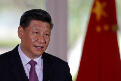 El presidente chino, Xi Jinping, habla durante una conferencia de prensa.