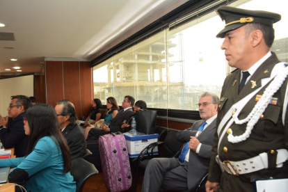 Diligencia. El exministro Wilson Pástor durante la audiencia de juicio cumplida en octubre en la Corte Nacional.