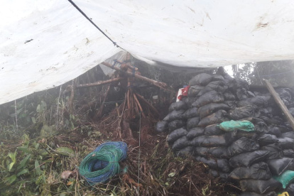 Acción. Militares patrullaban el sector las minas de Buenos Aires y ubicaron 800 sacos de material mineralizado.