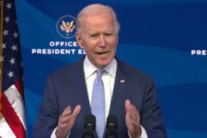 Joe Biden, durante su discurso ante la prensa.