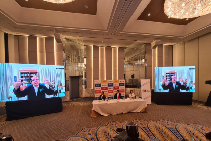 El empresario participó de una rueda de prensa virtual hoy, 7 de enero de 2021, en Guayaquil.