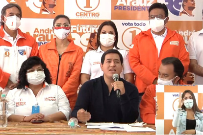 Color. Los correístas se visten de naranja. "Por economía procesal", dijo un tuitero con sentido del humor.