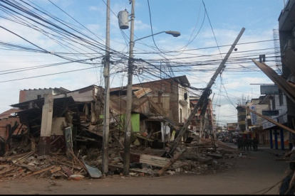 Una de las zonas devastadas en Manabí tras el terremoto de 2016.