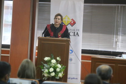 Cuentas. La presidenta de la Corte Paulina Aguirre se despide de la Corte. Este jueves presentó su rendición de cuentas.