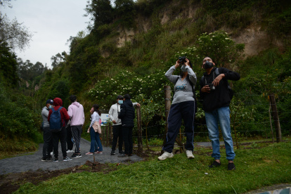 El fin de semana, un grupo de alumnos de la Unidad Educativa Larrea, del sector, hicieron avistamiento de aves en la zona recuperada.
