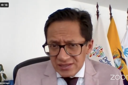 El defensor del Pueblo, Freddy Carrión, durante su comparecencia en la Comisión de Salud de la Asamblea.