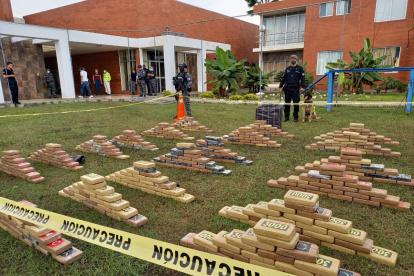 Incautación. En las instalaciones del centro de adiestramiento canino se dio a conocer este decomiso.
