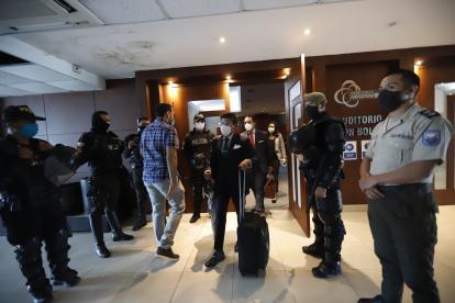 La audiencia se desarrolló en el auditorio de la Corte Provincial de Justicia del Guayas en medio de un amplio despliegue policial.