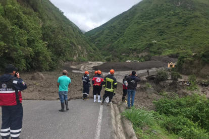 Una de las fotos difundidas sobre el desastre que afecta a una zona del cantón Chunchi.