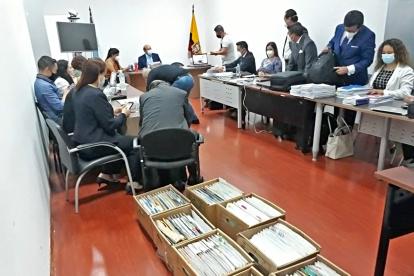 La audiencia por el delito de peculado a Daniel Salcedo y exfuncionarios del IESS se instaló inicialmente en la Unidad de Albán Borja.