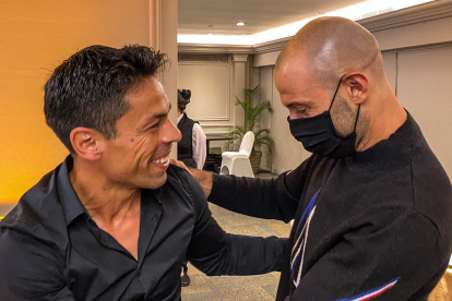 Matías Oyola (i) y JavierMascherano fueron compañeros en las formativas de River Plate