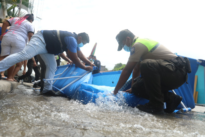 Al menos 190 piscinas fueron desarmadas en Guayaquil durante el feriado de carnaval.