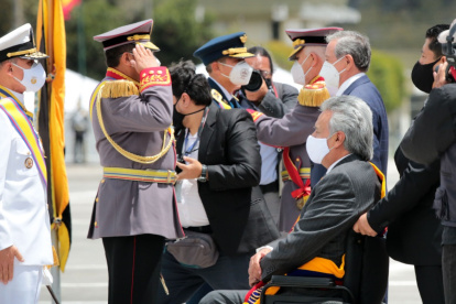 Acto. El presidente Lenín Moreno estuvo en el acto por el Día del Ejército.