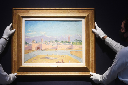 Fotografía de archivo fechada el 17 de febrero de 2021 del la obra titulada "Tower of the Koutoubia Mosque".