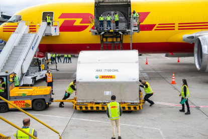 Así llegaban las primeras dosis propiciadas por Covax para Colombia.