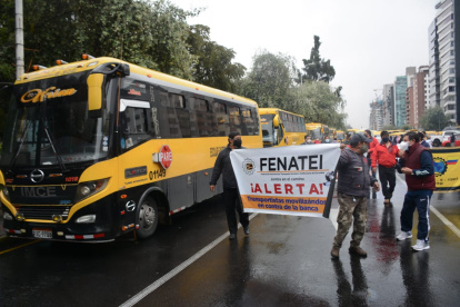 Los transportistas cumplieron una marcha pacífica en Quito.