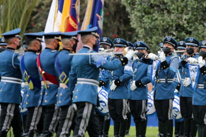 Ceremonia. Miembros policiales durante el acto por su aniversario de profesionalización.