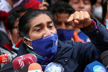 En la imagen, el indígena ambientalista y candidato presidencial ecuatoriano Yaku Pérez.