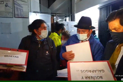 Impertérrito. El candidato de Pachakutik continúa denunciando fraude electoral ante el Tribunal de lo Contencioso Electoral.