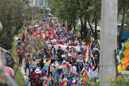 Reclamo. En las movilizaciones convocadas por Pachakutik se evidenció la ausencia de dirigentes de la Conaie.