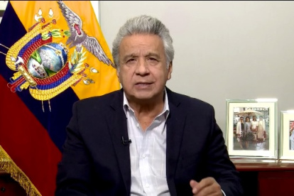 El presidente Lenín Moreno habló en cadena nacional este 10 de marzo de 2021.