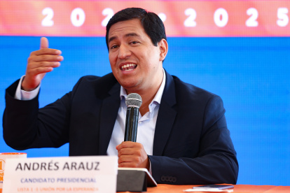 En la imagen, el candidato correísta a la Presidencia ecuatoriana, Andrés Arauz.