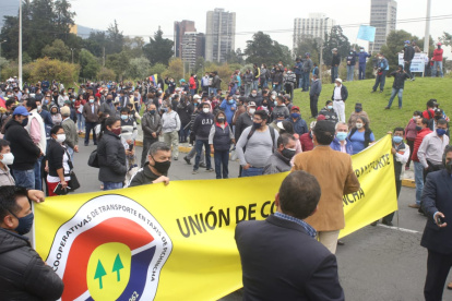Los transportistas cumplieron una marcha pacífica en Quito.