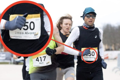 Camilo Santiago corriendo con el dorsal de Iván Zarco en Dresden