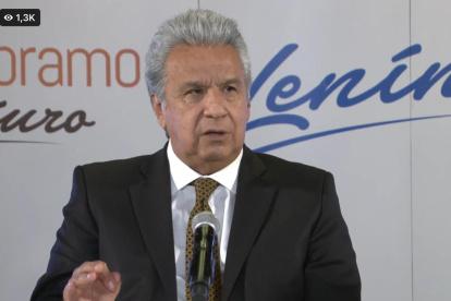 El presidente Lenín Moreno en el programa radial de cada semana.