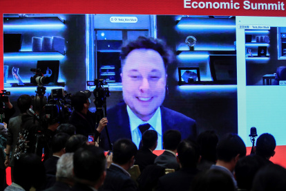 Elon Musk, director general de Tesla Inc., fue registrado el pasado 20 de marzo, durante su intervención en el China Development Forum, en Pekín.