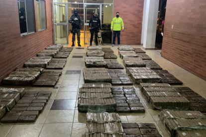 La Policía incautó droga en el Puerto Marítimo de Guayaquil.