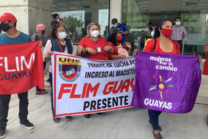 Los maestros de Guayas se preparan para la jornada de protesta pacífica.